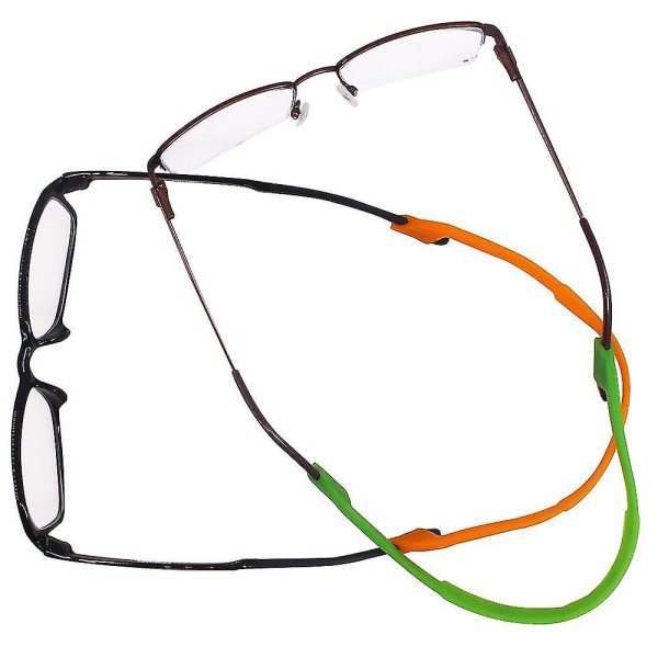 6-pack halkfria silikonglasögonremmar med 6 par öronklämmor, sportglasögonbågar för barn för vuxna