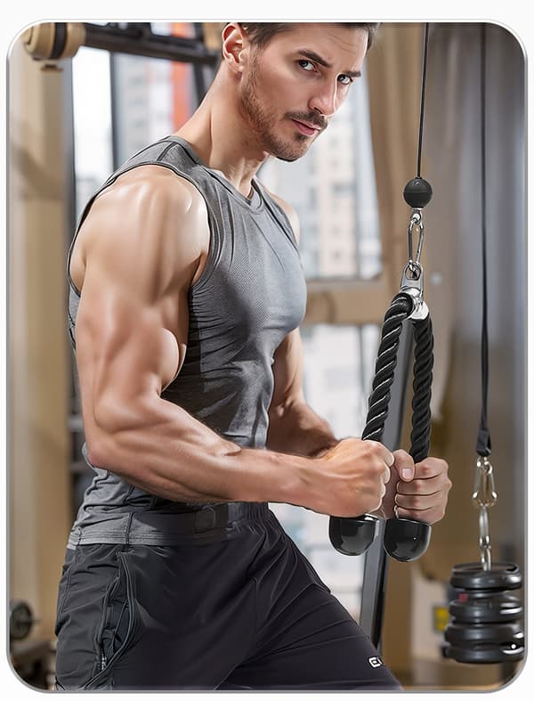 Eps Triceps Tens Rep Fitness Push Pull Press Kabel Ance Träningsutrustning 35cm