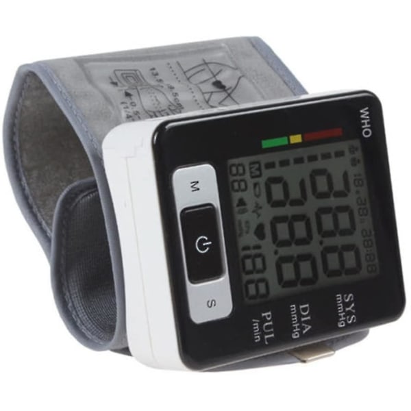 Automatisk digital blodtryksmåler, justerbar, stor skærm og hurtig aflæsning