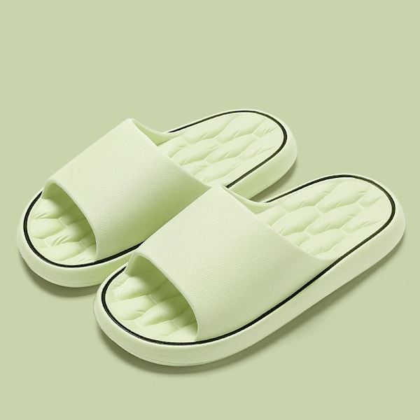 Sommer Nye Sky Tøfler Menn Kvinner Strand Sandaler Tykk Plattform EVA Myk Såle Mote Flip Flops Par Hjem Sko Verde 40-41