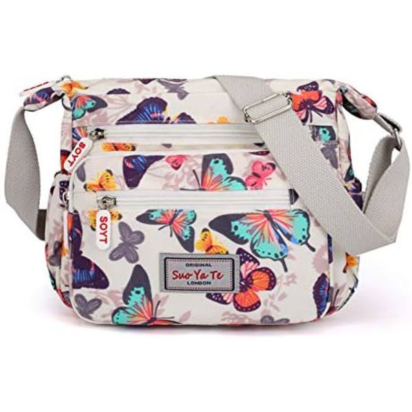 Kvinnors multi-ficka casual crossbody handväska vattentät axel nylon väska