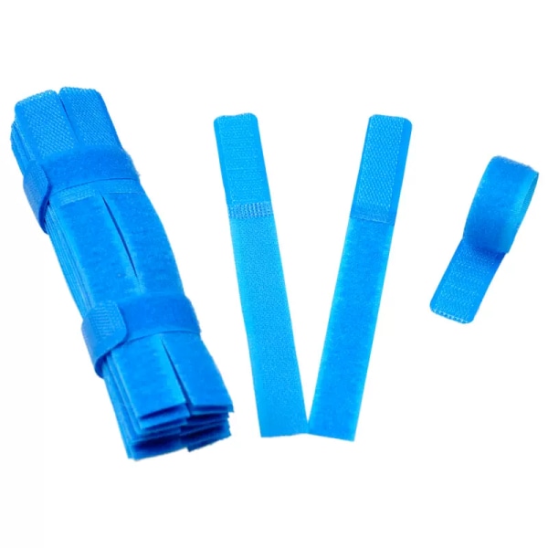 50 stk kabelbånd Gjenbrukbar festetrådorganiseringssnor tauholder 7 tommer (blå)
