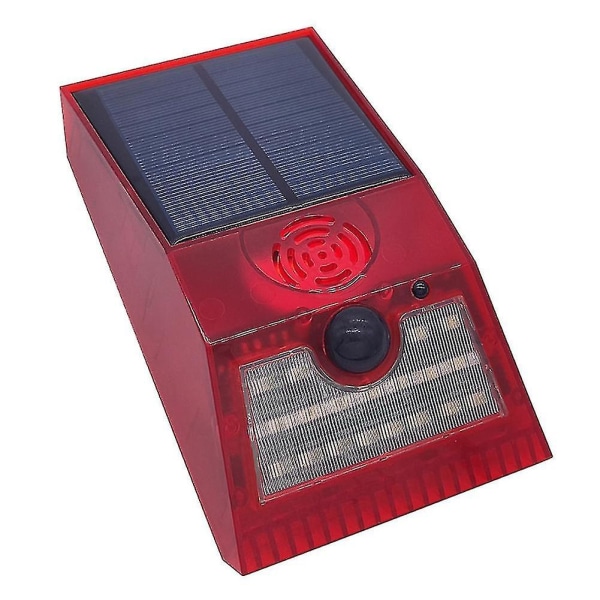 Solar Alarm Lys, Med Bevegelsesdetektor, Med Fjernkontroll Rød