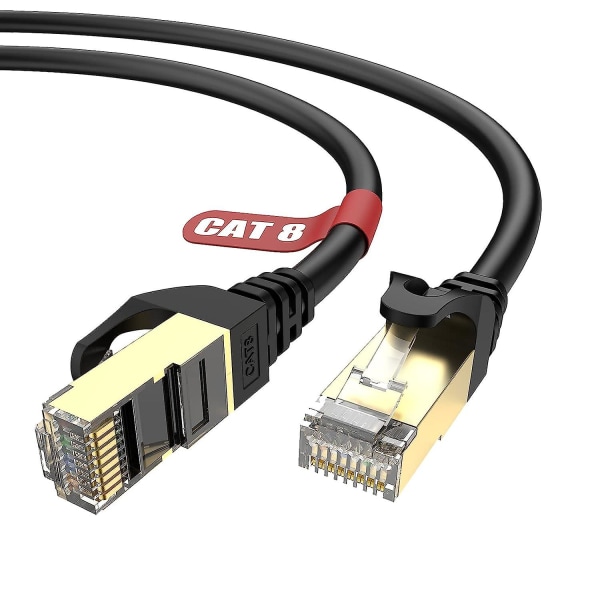 Cat 8 Ethernet-kabel 10m, 40gbps/2000mhz Hög Hastighet Rund Rj45 Lan Nätverkskabel, Sftp Skärmad Internetkabel, Internet Patch Cor