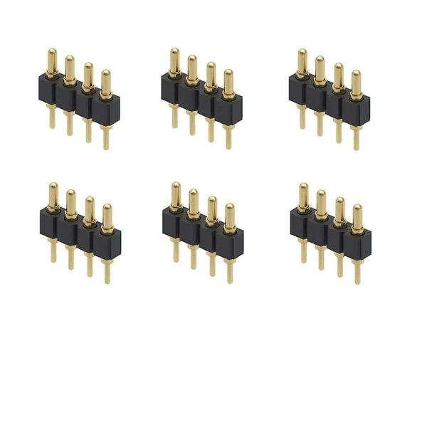 6 stk. forgyldt fjederbelastet fingerbøl Pogo-stift 7,5 mm lang stift han fjeder Pogopin-header målforbindelse gennem hold Pcb (4 stift