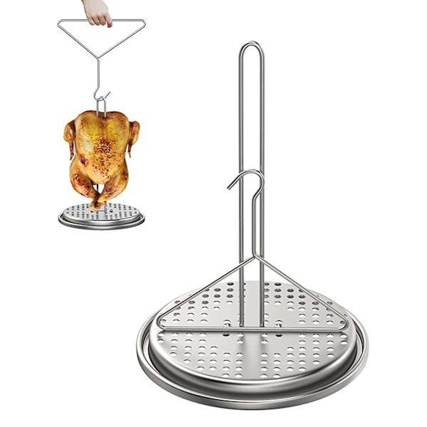 Tyrkiet Stegeholder Rack Glat Overflade Perforeret Tyrkiet Spid Dyb Stege Mad Grade Stegt Kylling Rustfrit Thanksgiving Kylling Stegeholder Rack Til Udendørs