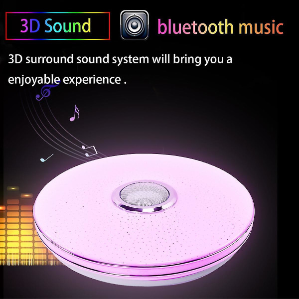 LED Loftlampe Trådløs Fjernbetjening Smart Lys RGB Dæmpbar App Bluetooth Musik Hjembelysning Til Soveværelse