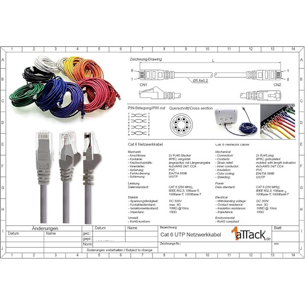 5m Cat 6 Ethernet-kabel Gigabit Rj45 Lan Patch-kabel Kompatibel med Internett, Ruter, Modem, Smart-TV, PC og Bærbar PC Bryter Modem 10