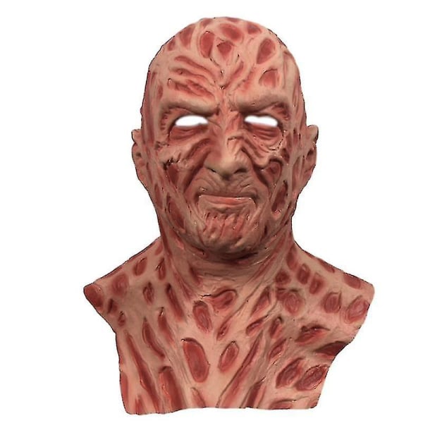 Freddy Krueger Mask + Handskar Horror Halloween Rekvisita Vuxen Blodig Latex Kostym