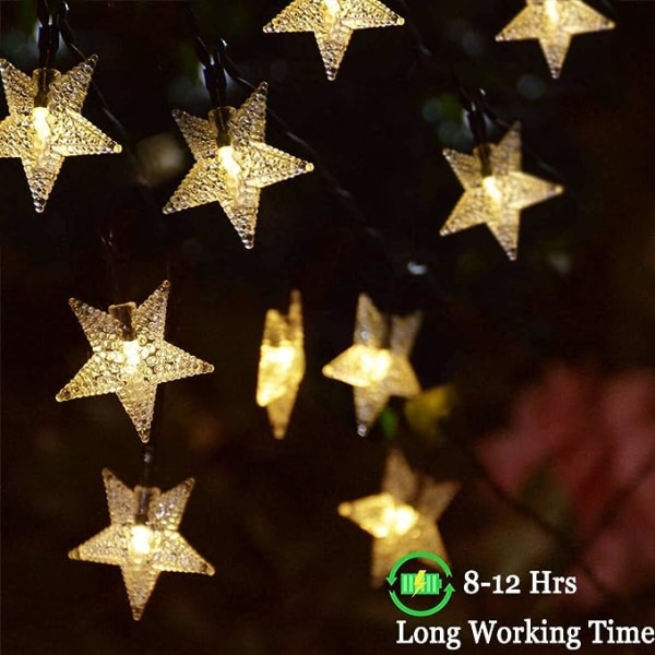 Solar Star String Lights, Outdoor Solar Garden Star String Fairy Lights Vedenpitävä Joulu String Twinkle Star Lights puutarhaan, nurmikon patiolle, maa-alueille