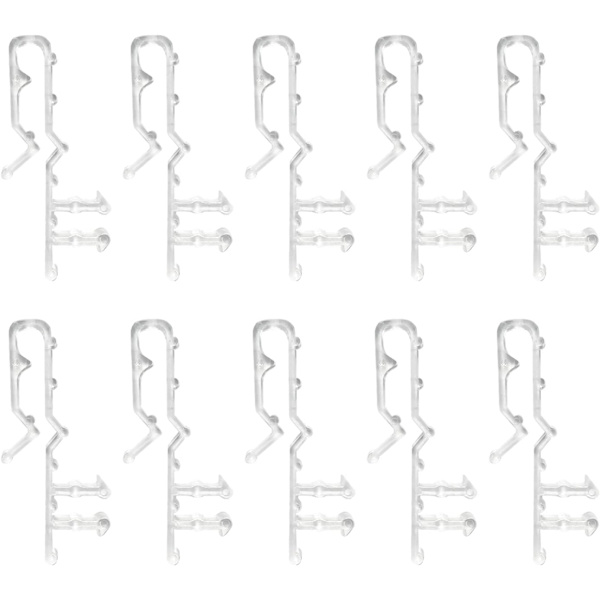 2 tum Dolda Gardinclips 10 stycken Transparenta Persienner Clips Persienner Hållare Tillbehör för Träpersienner (2 tum)