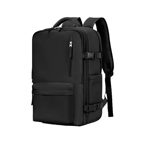 35L Laptop Reise Ryggsekk USB Lading Multifunksjonell Skoleveske Vanntett Bagasje Skulder Vesker med Sko Lomme no Expandable black