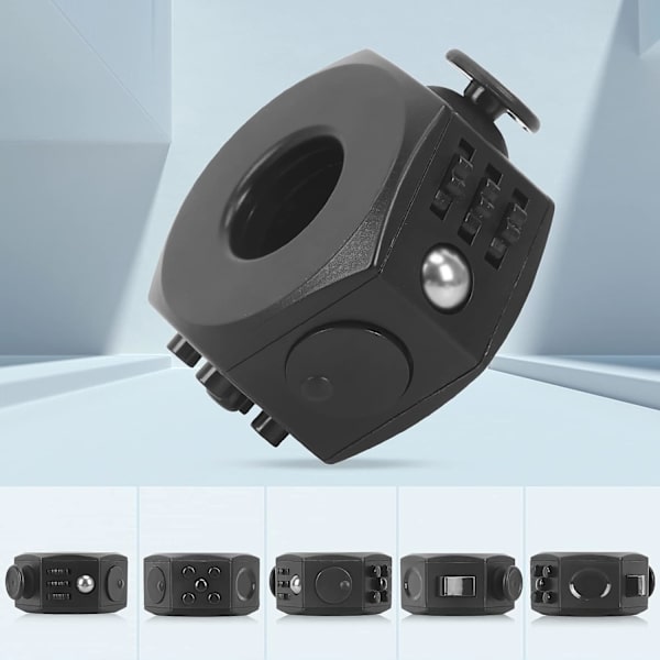 Fidget Cube Stressboll, 6-sidig Infinity Cube Fidget Leksak för Barn och Vuxna, Hållbar ABS Plast Sensorisk Fidget Leksak för