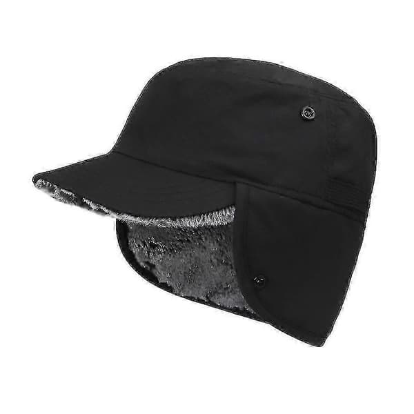Vinterlue med øreklaffer og skyggelue Basecap Trapper Vanntett Unisexzz44 Gray