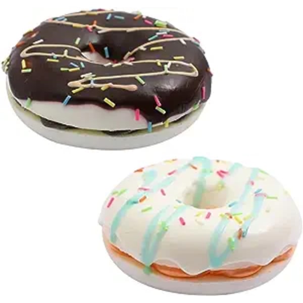 2 stk kunstige donuts, falske donuts høj simulering, dekorationslegetøj, festdekoration, rekvisitmad