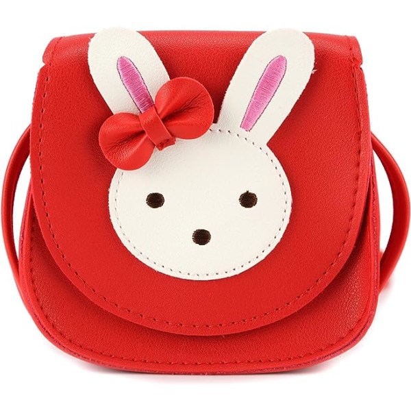 Little Rabbit Ear Bow Crossbody-väska, PU-axelhandväska för barn, flickor, små