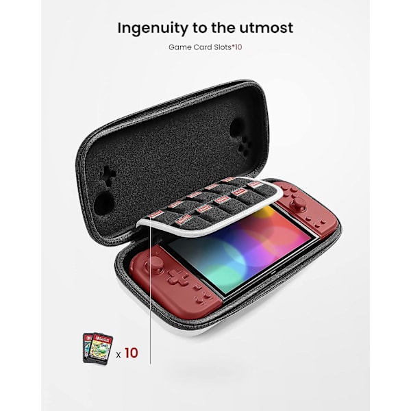 Tomtoc Bæreveske for Hori Nintendo Switch Split Pad Compact, Hard Shell Beskyttende Reiseveske med 10 Spillkassetter, Split Pad Fit Kontroller C