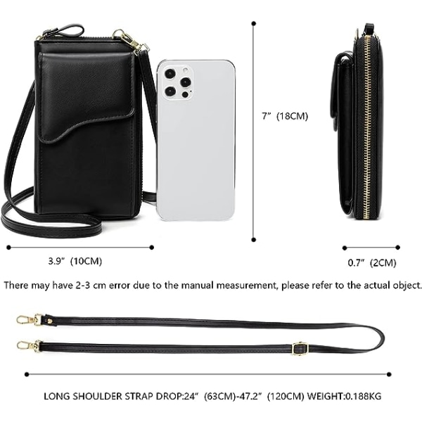 Lille læder skuldertaske, crossbody taske mobiltelefon pung pung let crossbody håndtasker til kvinder