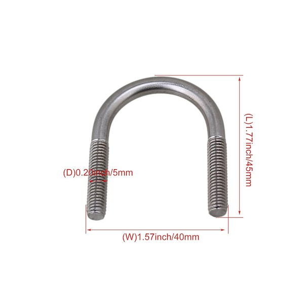 5 stk. Premium 304 stål U-bolte U-skruer til trampolinhegn M6 til 27 mm dia