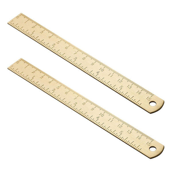 2 stk Bogmærker Ubrækkelige Linealer Målelineal Bærbar Bogmærke Lineal Messing Bogmærke Lineal