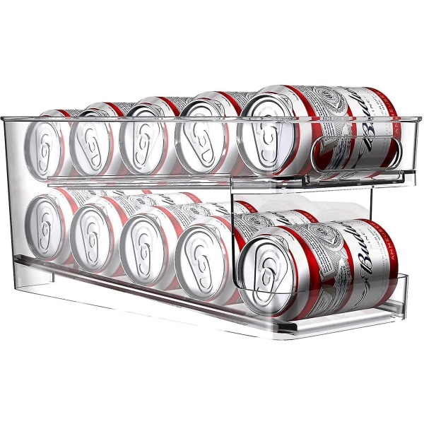 Rulledåsedispenser Køleskab Øldåse Organizer Sodavandsdåsedispenser til køleskab Køkkenskab Pantry Bordplade 10 Standardstørrelse