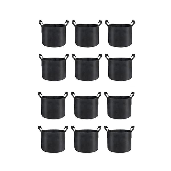 12-pack odlingsväskor 5 gallon, tjocka tygplanteringsväskor för grönsaker, robusta handtag och förstärkta s