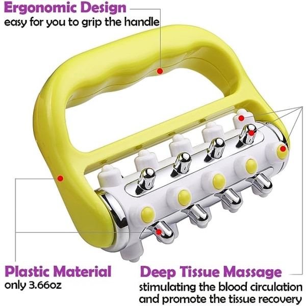 Cellulittmassasjerer Fascia Release og Muskelmassasje Rulle Mini Triggerpunkt Dypvevs Myofascial Release Verktøy Kroppsmassasjer for Menn og Kvinner (Ye