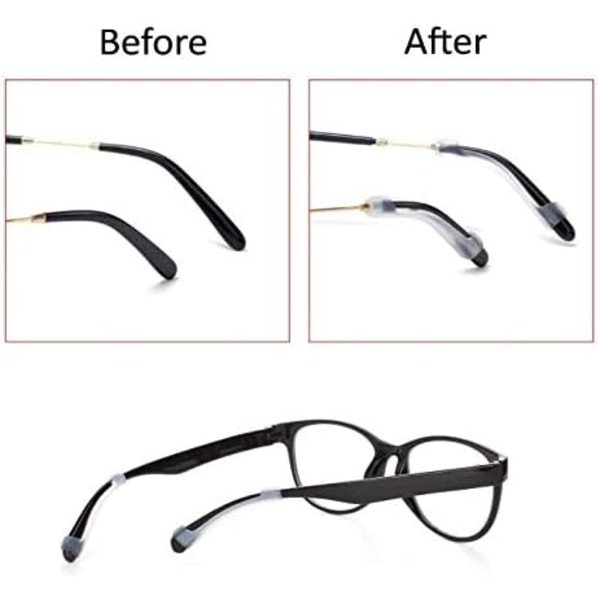 5 par gennemsigtige silikone briller Temple Tips Ærmeholder, passer til briller, solbriller, læsebriller