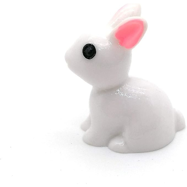 Miniatyr Djur Miniatyr Figurer Fe Trädgård Miniatyr Mossa Landskap DIY Terrarium Hantverk Prydnad Tillbehör för Heminredning (Kanin, Paket med 50)
