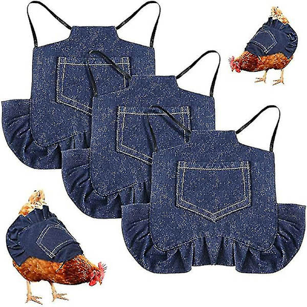 3 kappaletta säädettävä kanasatula, kanatakki, kanahousu joustavalla hihnalla, siipikarjan suoja pienille, keskisuurille ja suurille kanoille
