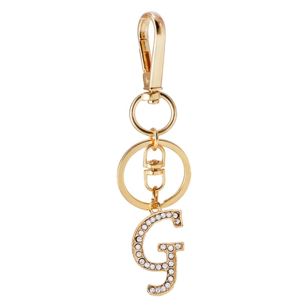 Nyckelring för kvinnor Handväska Berlocker för handväskor Crystal Alphabet Initial Letter Hänge med nyckelring