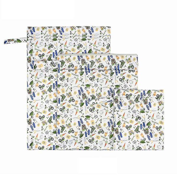 3 st/set Våt torr väska Baby blöjor Organizer väska Återanvändbar tvättbar tygblöja väska ( Storlek: 4 )