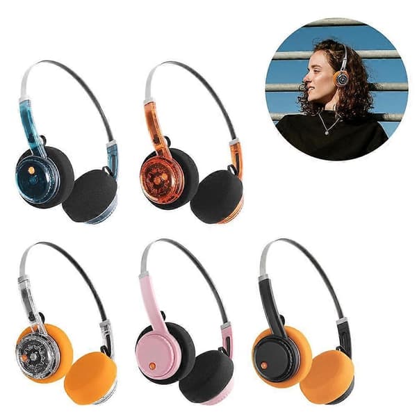 Bluetooth-headset Transparent Mecha-headset Hörlurar Pink 1pcs