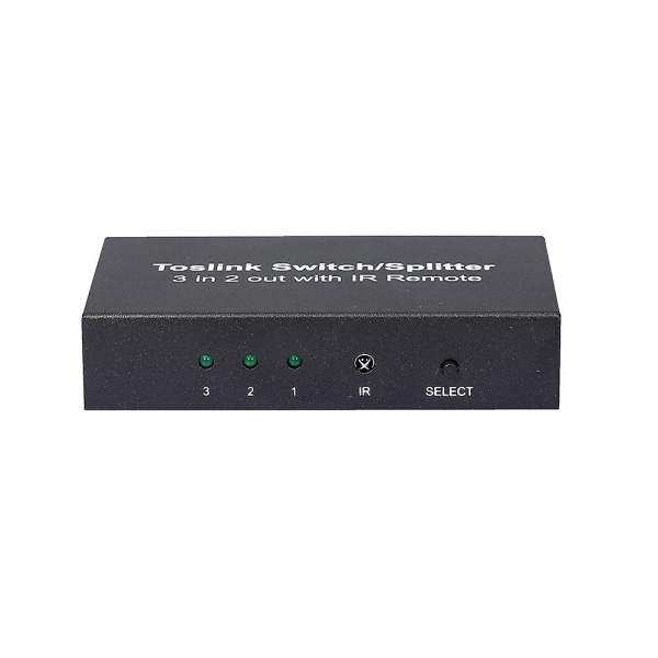 Nk-t32 3 sisään 2 ulos Toslink-kaapelikytkinjakaja Spdif/toslink optinen audio 3x2 kytkin Spdif-jakaja IR-kaukosäätimellä