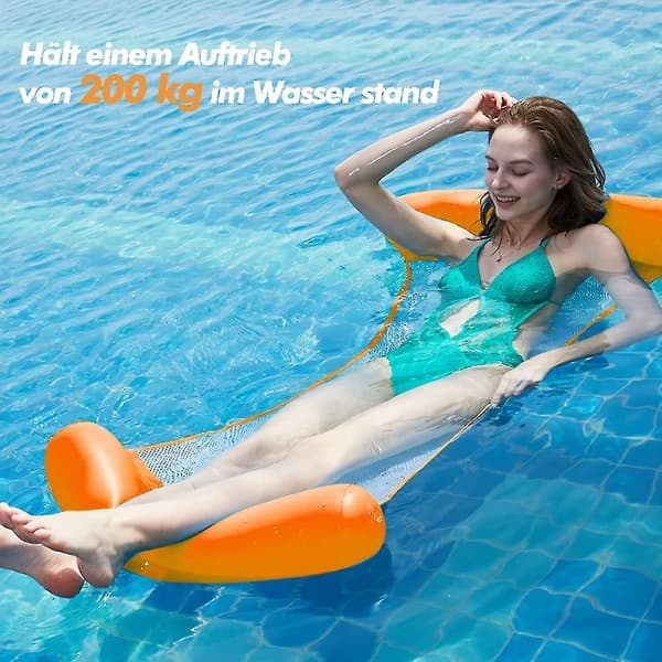 Sæt med 2 Orange Foldbare Pool Senge til Voksne og Børn