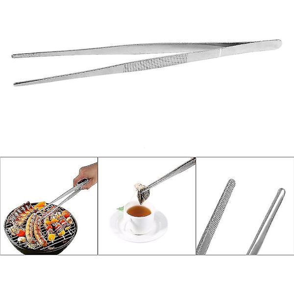 Rustfritt Stål Matlagingstenger - 30 cm Lange Grilltenger - Grillkjøtt Tenger - Kjøkkenverktøy For Grilling, Snuing Og Håndtering Av Kjøtt