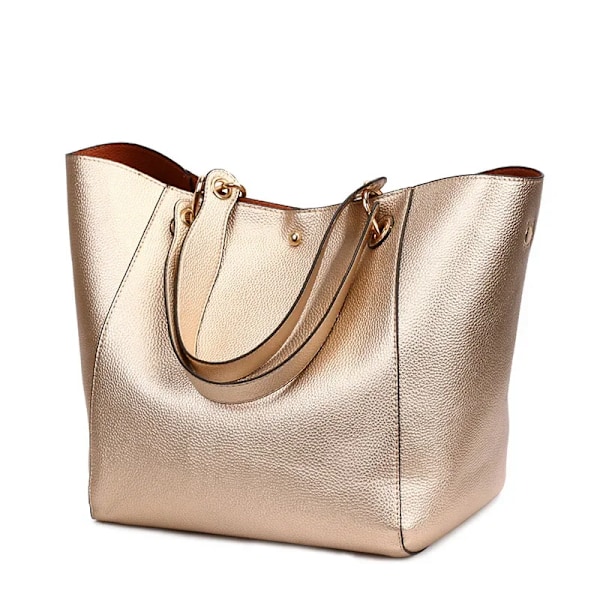 Luksus Læder Skuldertasker til Kvinder 2021 Top-Handle Crossbody Tasker til Kvinder Store Kapacitet Håndtasker og Punge rose gold