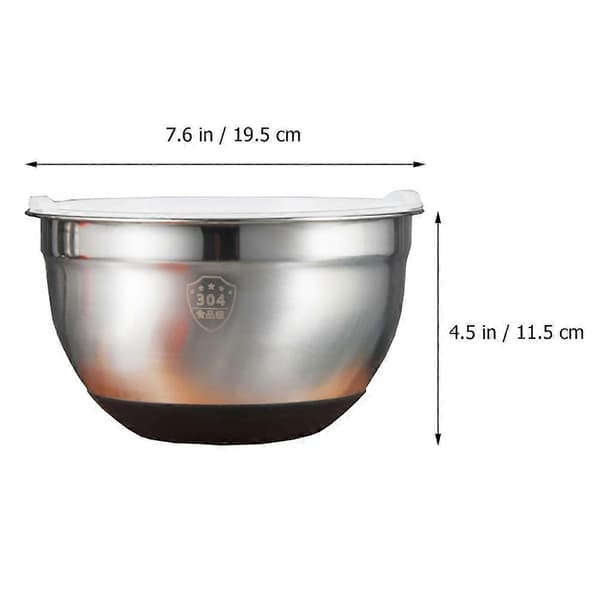 Stålskåle til køkken servering restaurant sort blanding 18cm 1-pak Silver 19.5X19.5CM