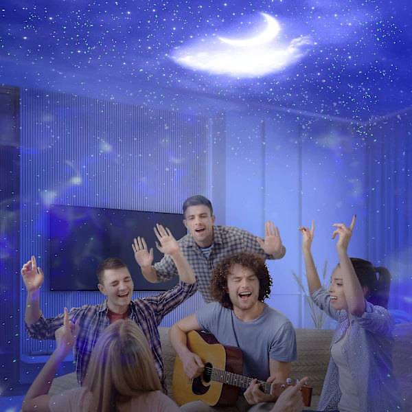 Galaxy Star Sky Projektor, Projektionsstjärn Nattljus, Led Tak Projektionsnattljus Nebula Stjärnhimmel Moln Måne Med Fjärrkontroll, 10 Färgglada