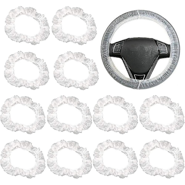 100 st Universal Transparent Rattstyrningsöverdrag Skyddande Elastisk Vattentät Plastlock Överdrag Rattöverdrag Bilinredning Tillbehör