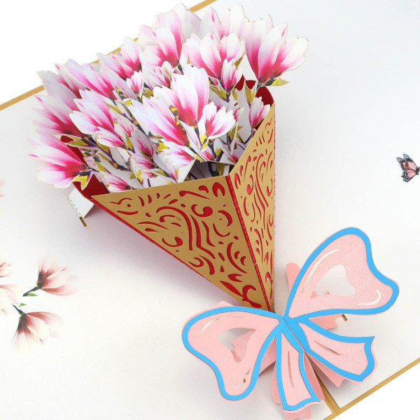 Pop Up Takkekort, Takkekort, 3D Pop Up Blomster Fødselsdagskort Med Kuvert Til Bryllup, Forretning, Baby Showers, Mors Dag (5,9 x 7,9