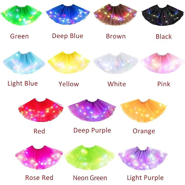 2-8 År Baby Piger Lysende LED Tutu Skørt Fe Tutu Børn Fancy Party Kostume Ballet Lagdelt Kjole - Roserød