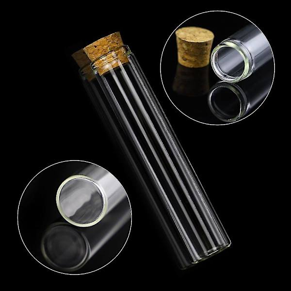 30 stk 25 ml glass test tubes, 20100 mm klare flate test tubes med korkpropper for vitenskapelige eksperimenter, badesalt og godterilagring