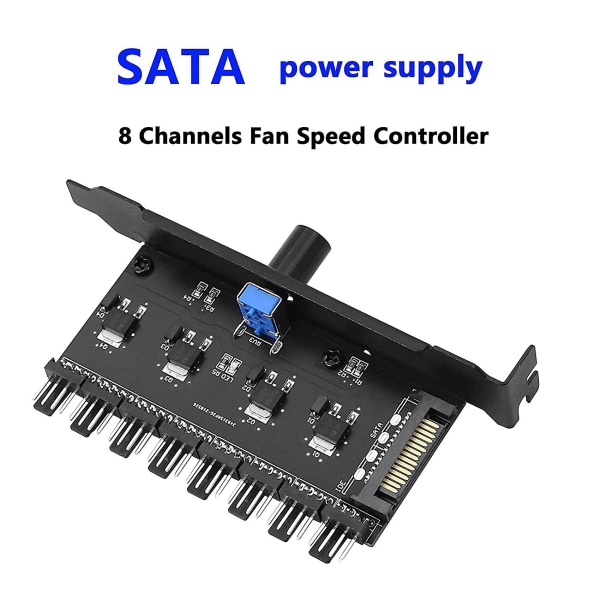Pc 8 Kanals Fan Hub Køleventilator Hastighedsregulator Til Cpu Kabinet Hdd Vga Pwm Fan Pci Beslag Ved 12v