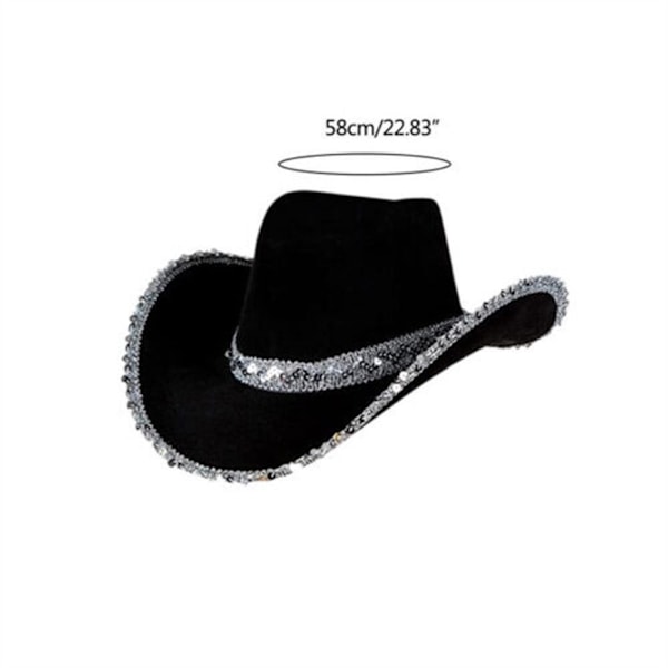 Dam Sequin Cowboy Hat Möhippa Fest Cosplay Prop E