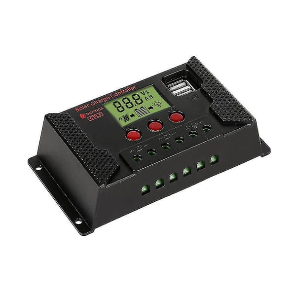 PWM Solcelladopladerregulator Tilpasset til 3 Batterityper 10a-60a (Størrelse: 10a)