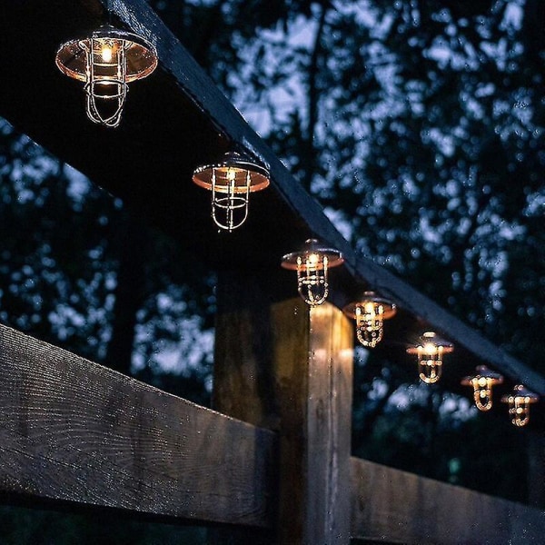 20 LED solcellelyskæde i marokkansk smedejernsstil, udendørs havefestbelysning, kunstlandskabsbelysning til festdekoration (Co
