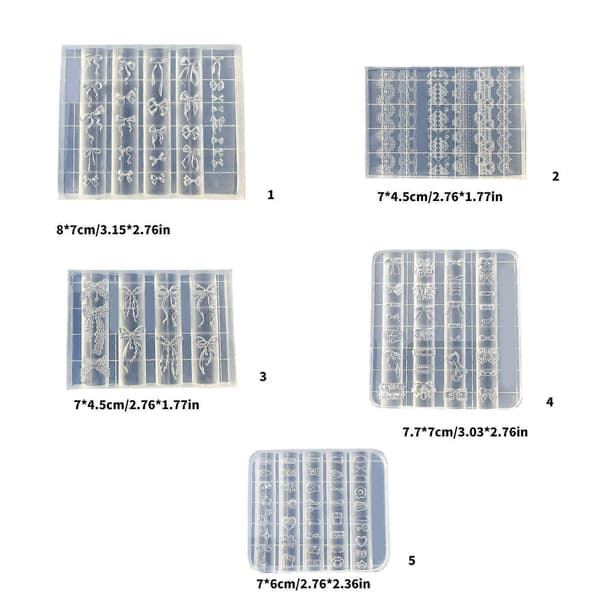 Ekstra Elastomer Neglekunst Bøyingsformat Med Avtakbar Plan For Permanent 3D Neglekunst Flerfarget Style 3