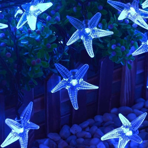 Solar Starfish String Lights, Vandtæt 23FT 50LED Starfish Solar Powered Fairy String Lights 8 Mode til Udendørs Indendørs Have Hjem Bryllupsfest Chr