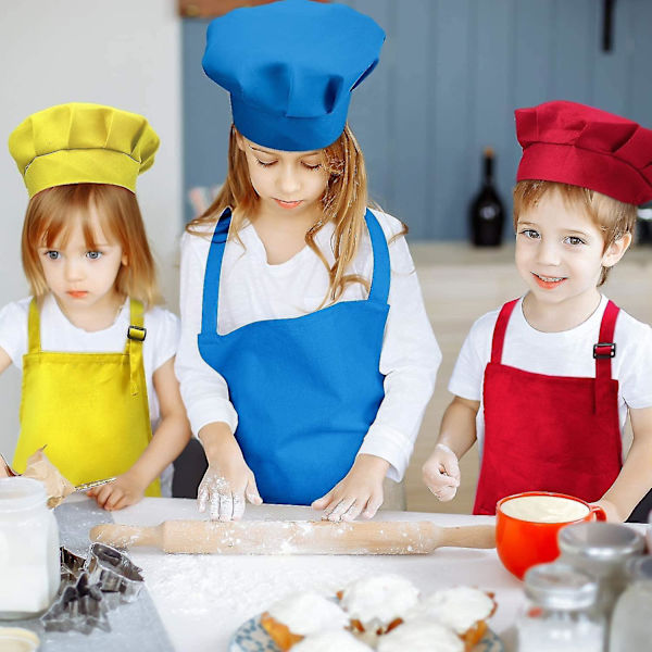 10 kappaleen lasten kokin hattu ja esiliina setti